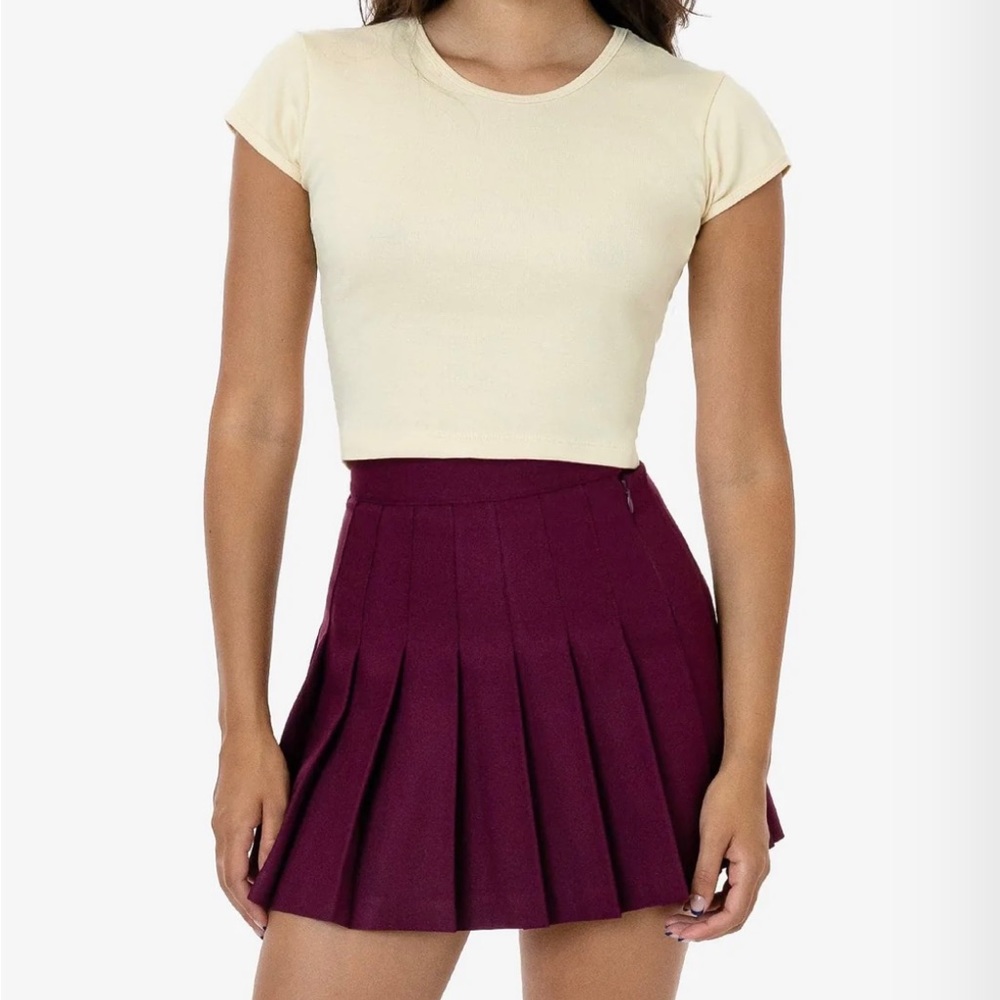 American Apparel Red Pleated Tennis Skirt